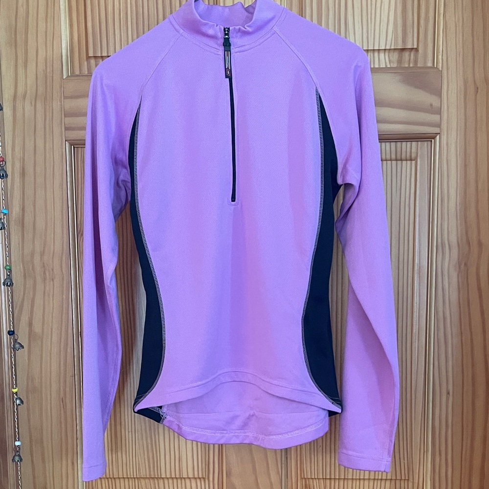 Bellwether technical Purple and Black Long Sleeve 3/4 zip Athletic Top